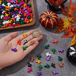 500шт 10 цвета непрозрачные акриловые бусины&nbsp;SACR-PH0002-27