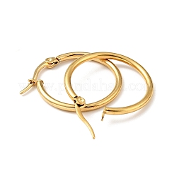 Серьги-кольца из нержавеющей стали 201 с вакуумным покрытием PVD и штифтами из нержавеющей стали 304 для женщин&nbsp;EJEW-D279-12G-02