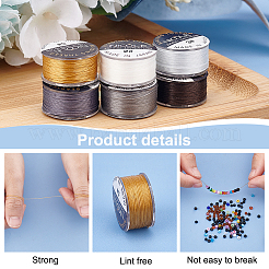 Fil de perles en nylon&nbsp;NWIR-WH0005-10F