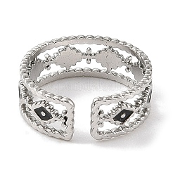 Ромбовидные эмалевые открытые манжеты из нержавеющей стали 304 для женщин&nbsp;RJEW-F166-26P-01