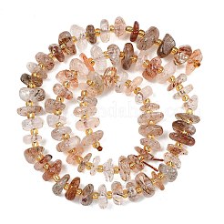 Нити бусин из рутилированного кварца из натурального черного золота&nbsp;G-F821-B04-01