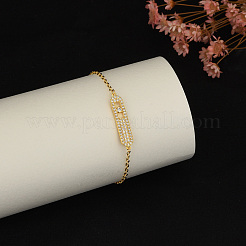 Элегантные латунные браслеты с овальными звеньями&nbsp;WT9592-1