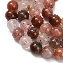 Натуральный красный Rutilated кварцевые нити бисера&nbsp;G-G300-A02-8mm