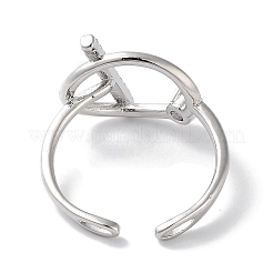 Латунные микро проложить манжеты кольца кубического циркония&nbsp;RJEW-G310-02P