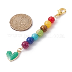 Décorations de pendentif coeur en alliage d'émail&nbsp;HJEW-JM01507-04