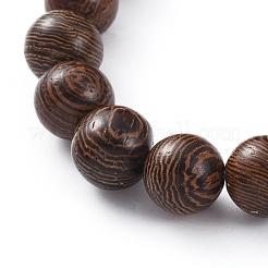 Bracciali unisex perline in legno elasticizzato&nbsp;BJEW-JB04959-04