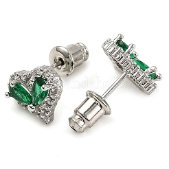 Herz-Ohrstecker aus Zirkonia&nbsp;EJEW-I304-17P-03