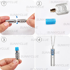 Ожерелья с подвесками в виде полых облачных колонн из нержавеющей стали 304&nbsp;NJEW-SC0001-47B