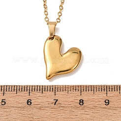 Herzanhänger-Halsketten aus Edelstahl 304 mit Kabelkette für Damen und Herren&nbsp;NJEW-K308-02C-G