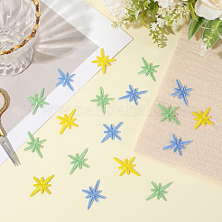 30 шт. 3-х цветная тканевая звезда самоклеящаяся вышитая пришивная аппликация&nbsp;PATC-CY0001-25