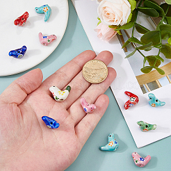 12 шт. фарфоровые бусины ручной работы с принтом&nbsp;PORC-DC0001-10