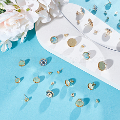 Плоские круглые серьги-гвоздики из нержавеющей стали 304&nbsp;STAS-UN0062-60