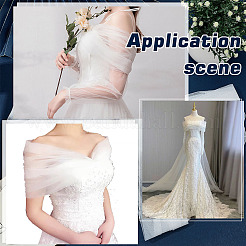 Палантин невесты из полиэстеровой марли&nbsp;AJEW-WH0314-878A