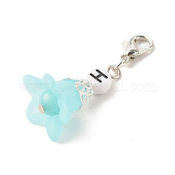 Décoration de pendentif en acrylique transparent fleur givrée&nbsp;HJEW-JM00628-02