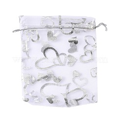 Herz gedruckt Organza Beutel&nbsp;OP-R022-10x12-03