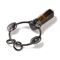 Большие подвески с граненой заостренной пулей и натуральным тигровым глазом&nbsp;G-A221-02D