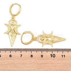 Boucles d'oreilles pendantes créoles en laiton&nbsp;EJEW-G471-47G-02