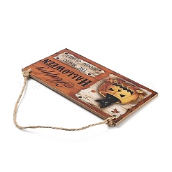 Хэллоуин деревянная дверь висит добро пожаловать вывеска&nbsp;HJEW-Z002-02C