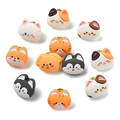 14 pieza de 7 estilos de alfileres de solapa de resina con diseño de gato de dibujos animados&nbsp;JEWB-CJ0003-03