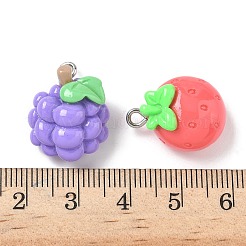 Подвески из непрозрачной смолы с изображением фруктов&nbsp;RESI-I339-03P