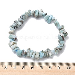 Braccialetti elastici con perline di larimar naturale per uomo e donna&nbsp;BJEW-C145-01A