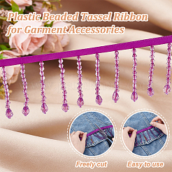 Ruban de dentelle acrylique et polyester&nbsp;OCOR-WH0110-08B