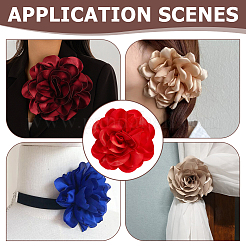 Цветочные броши из полиэстера&nbsp;JEWB-WH0001-47P-02