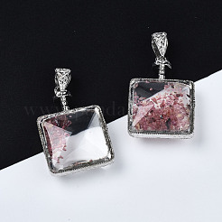 Квадратные подвески из прозрачного стекла&nbsp;GLAA-S199-006