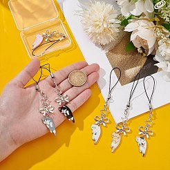 12 шт. 2-цветные эмалевые ремешки для мобильных телефонов из кошачьего сплава&nbsp;HJEW-AR00007