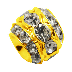 Латунные кристалл горный хрусталь бисер&nbsp;RB-9X10-2