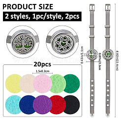 2 сумка 2 стиля браслеты-цепочки из нержавеющей стали для часов&nbsp;BJEW-FH0001-12