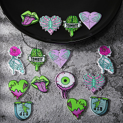 18 stücke 9 arten acryl anhänger halloween terror auge perlen große zunge liebe skelett hand anhänger diy schmuck zubehör&nbsp;JX817A