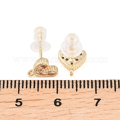 Messing klare Ohrringe aus Zirkonia&nbsp;EJEW-A155-03C-G