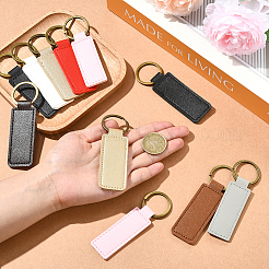 24 шт. 8-х цветные брелки из искусственной кожи и сплава&nbsp;KEYC-SC0001-87