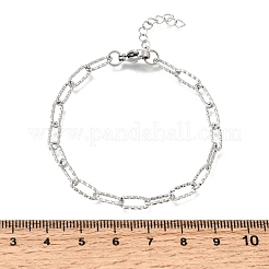 Bracciali a catena testurizzata a graffetta in acciaio inossidabile 304 da 4 mm per uomo e donna&nbsp;SA-CBAB767-08P