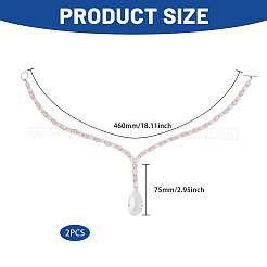 2 pieza de clips para sujetar cortinas de vidrio con forma de lágrima&nbsp;HJEW-GO00231