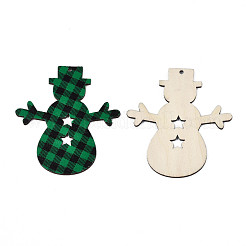 Большие подвески из дерева с односторонним принтом на рождественскую тематику&nbsp;WOOD-N005-58B