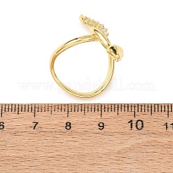 Anillos de dedo de circonita cúbica transparente con micro pavé de latón&nbsp;RJEW-D349-02C-G
