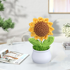1 Stück Sonnenblumengarn und PVC-Displaydekoration&nbsp;DJEW-SC0001-19