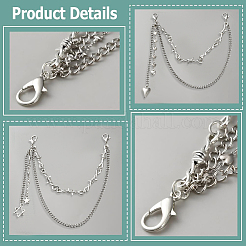 4 шт. 2 стиля двухслойная железная сплавная цепочка для украшения обуви&nbsp;AJEW-GF0011-23