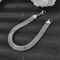 201 Edelstahl-Gliederarmbänder für Damen und Herren&nbsp;STAS-T077-20P-02