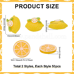 100шт 2 стиля непрозрачные кабошоны из смолы&nbsp;RESI-ME0001-18