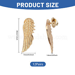 12 пара брошей из сплава в форме крыльев&nbsp;JEWB-CA0001-82