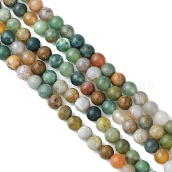 Матовые круглые натуральные индийские бусины агата&nbsp;G-J338-02-4mm