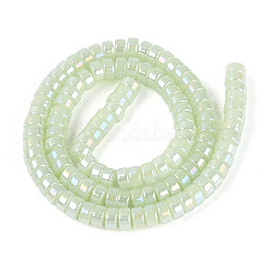 Ab Farbe überzog Nachahmung Jade Glasperlen Stränge&nbsp;GLAA-T026-3x6mm-J02
