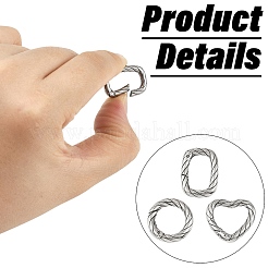 3 pièce 3 styles anneaux de porte à ressort en acier inoxydable 316&nbsp;STAS-CJ0003-67