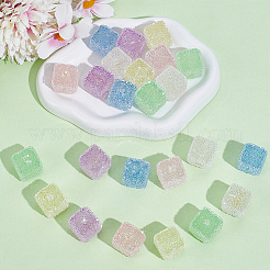 24 Stück 6 Farben Drusy Cube Harz Strass Perlen&nbsp;RESI-PA0001-43B