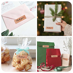 2 рулон прямоугольных бумажных наклеек с надписью «Спасибо»&nbsp;DIY-TA0013-47A