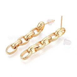 Pendientes colgantes ovalados de latón&nbsp;KK-T071-18G-03