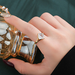 Verstellbare Fingerringe aus Messing mit Zirkonia-Pavé&nbsp;WGDAB37-01